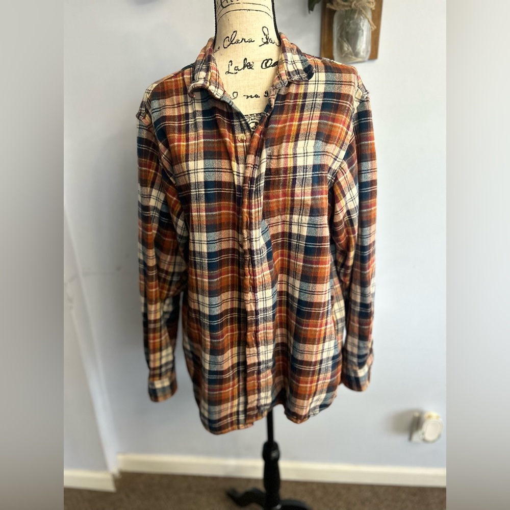Redhead plaid flannel buttons down top 100%‎ cotton